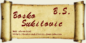 Boško Šukilović vizit kartica